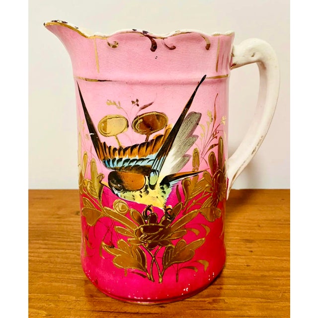 Early 20th Century Hand Painted Gilt Bird Pitchers, Set of 3 For Sale - Image 5 of 10