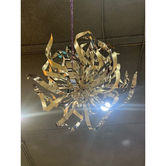 Corbet by Hudson Valley Lighting Silver “Graffiti” Chandelier For Sale - Image 9 of 9