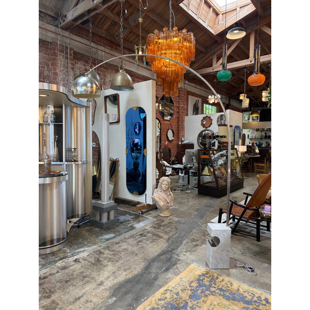 Stone Vintage Italian "Arco-Style" Floor Lamp For Sale - Image 7 of 10