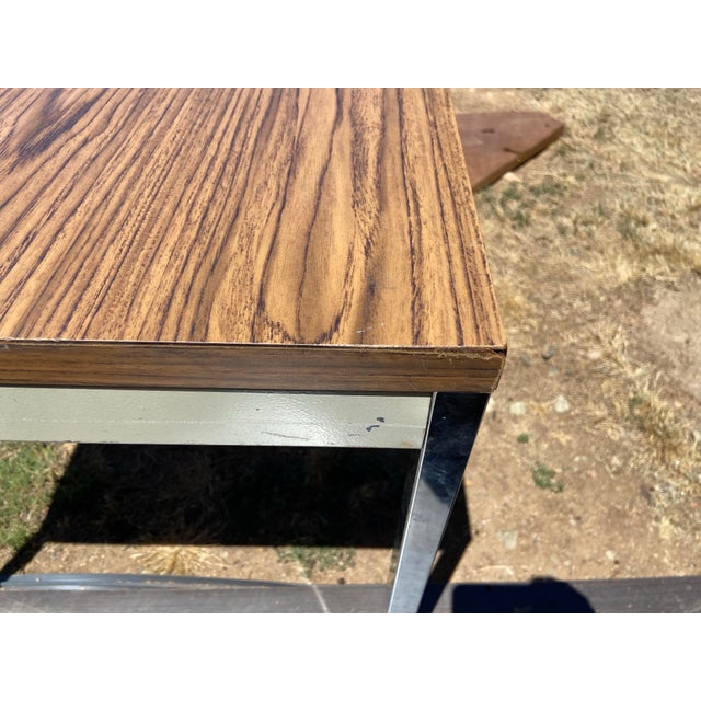 Mid-Century Modern Steelcase Minimalist Vintage Mid Century Modern Metal Retro Tanker Utility Table Unmarked For Sale - Image 3 of 12