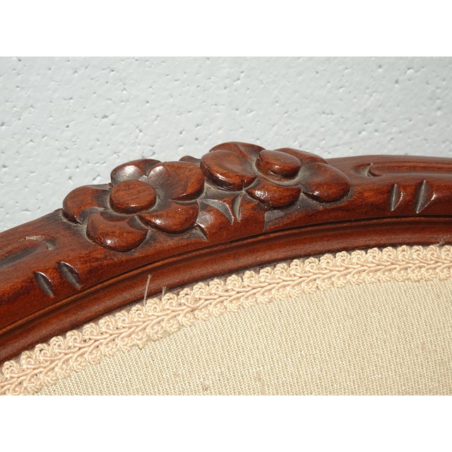 Pair of Vintage French Louis Style Tapestry Arm Chairs For Sale - Image 9 of 18