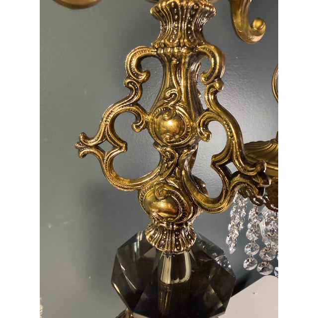 Vintage Loevsky & Loevsky Hollywood Regency Crystal Hanging Pendant Table Lamp For Sale - Image 4 of 18