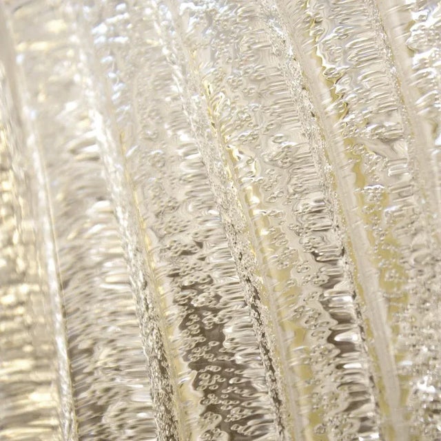 Ribbed Clear Murano Glass Wall-Mounted Lamps, 1960s, Set of 2 For Sale - Image 9 of 11