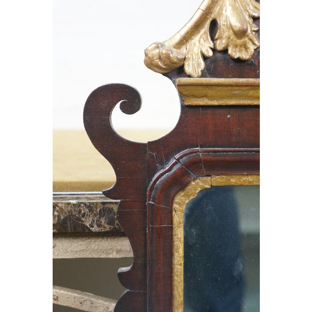 Late 19th Century Antique Mahogany Federal Chippendale Gilt Eagle Acanthus Wall Vanity Mirror For Sale - Image 5 of 17