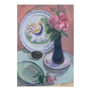 'Roses With a Quimper Plate, 1913' by Jais Nielsen, Paris, Salon D’Automne, Fauve, Section d'Or