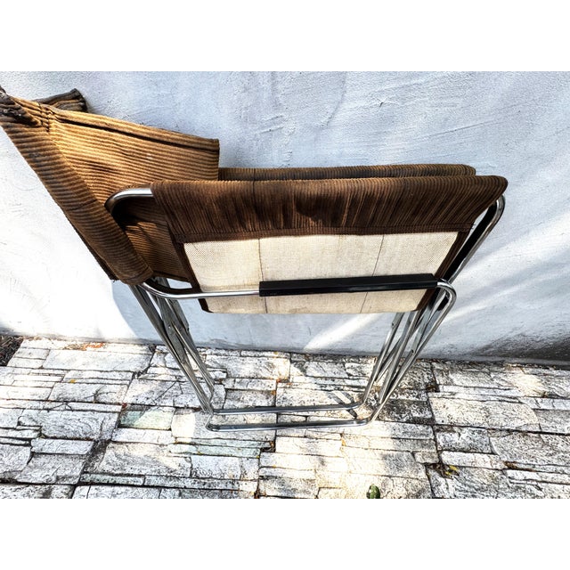 April Folding Chair in Chrome and Fabric by Giancarlo Piretti for Anonima Castelli, Italy, 1970s For Sale - Image 10 of 11