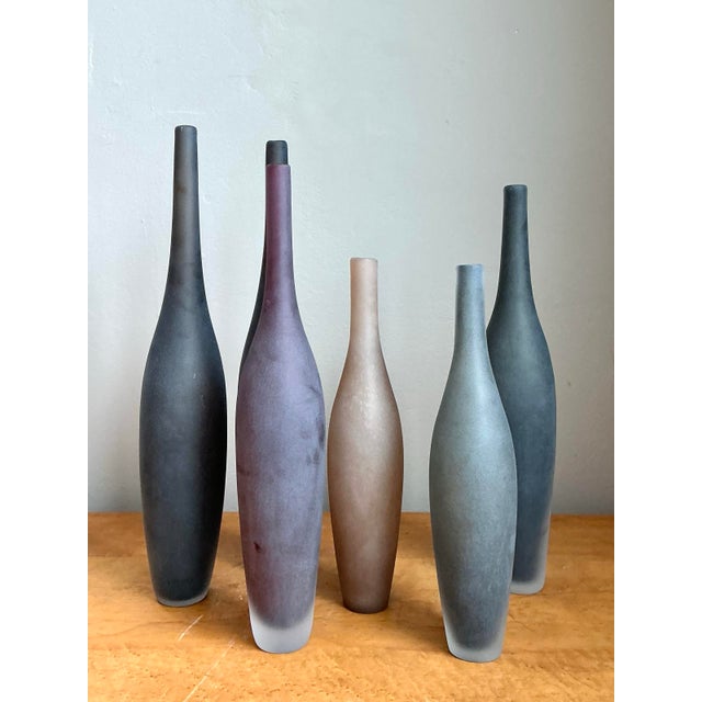 Vintage Italian Signed Art Glass Vases - Set of 6 For Sale - Image 12 of 12