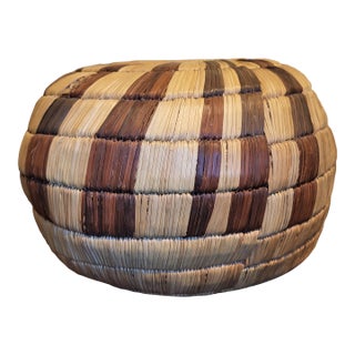 Vintage Woven Coil Basket For Sale