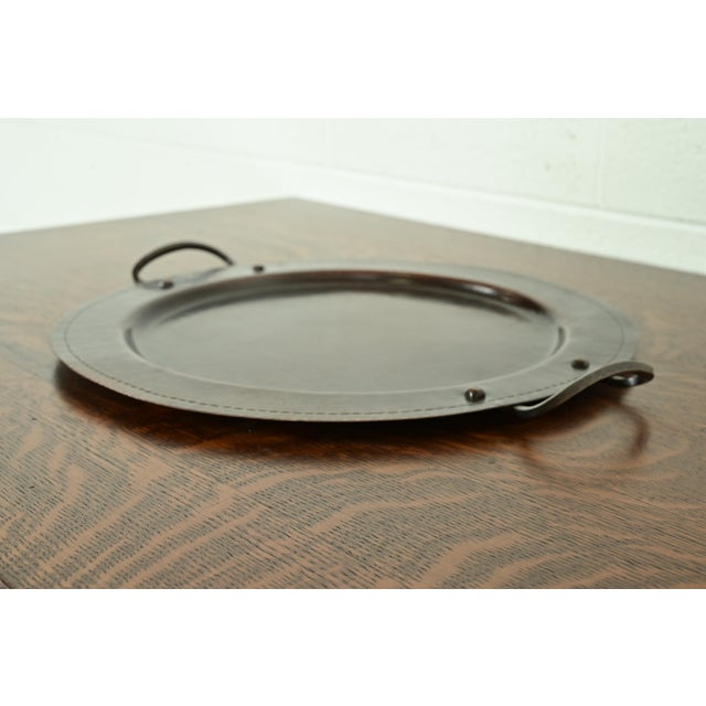 Early 20th Century Roycroft Arts & Crafts Hammered Copper Large Handled Tray For Sale - Image 5 of 13