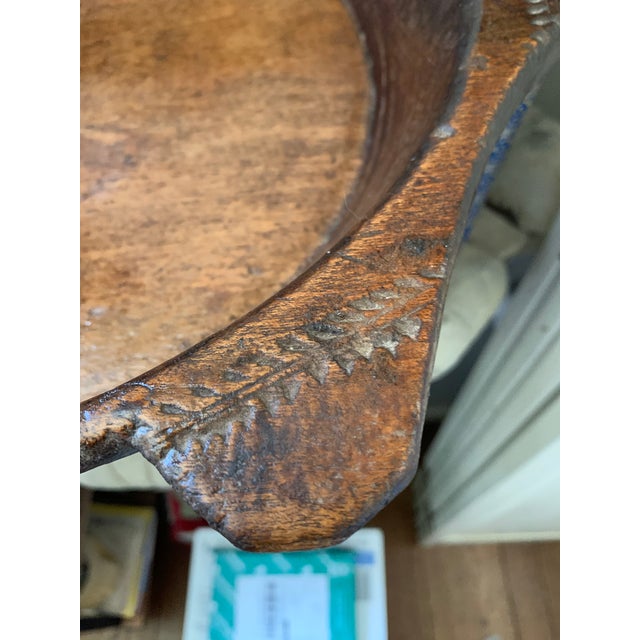 Early 20th Century Early 20th Century Wood Hand Carved Artisanal Tribal Tray For Sale - Image 5 of 12