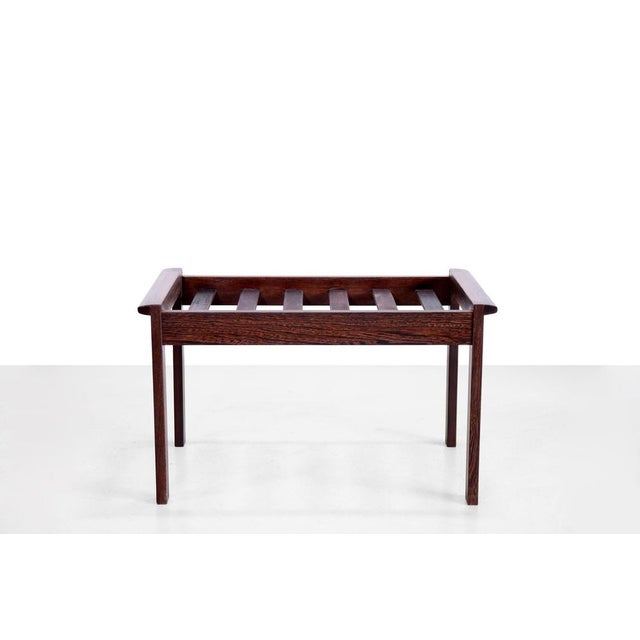 1960s Vintage Ottoman in Wenge Wood with Black Leather Cushion, 1960 For Sale - Image 5 of 6