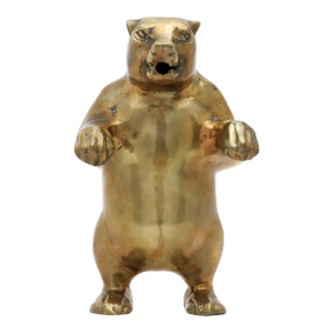 Vintage Standing Brass Bear Figurine