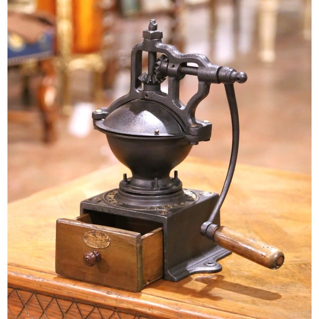 Black Early 20th Century French Peugeot Frères Cast Iron Coffee Grinder, Model A For Sale - Image 8 of 17