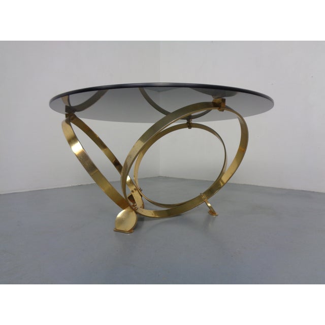 1960s Space Age Gold-Plated Glass Coffee Table by Knut Hesterberg for Ronald Schmitt, Germany, 1960s For Sale - Image 5 of 18