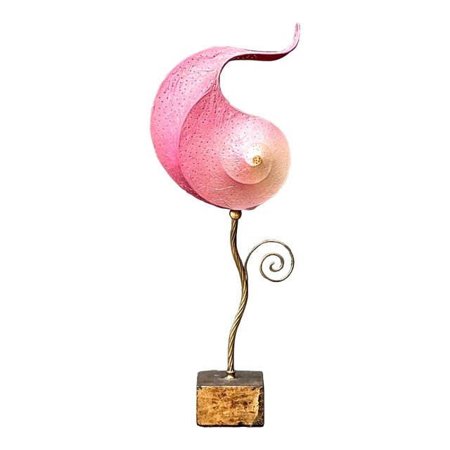 Vintage Italian Paper Nautilus Shell Lamp For Sale