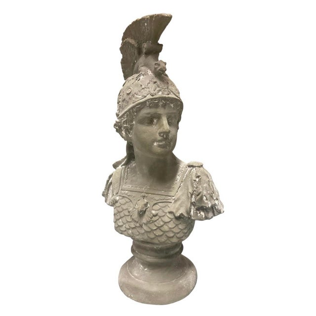 Neoclassical Neoclassical Style Cast Iron Bust of a Roman Warrior For Sale - Image 3 of 12