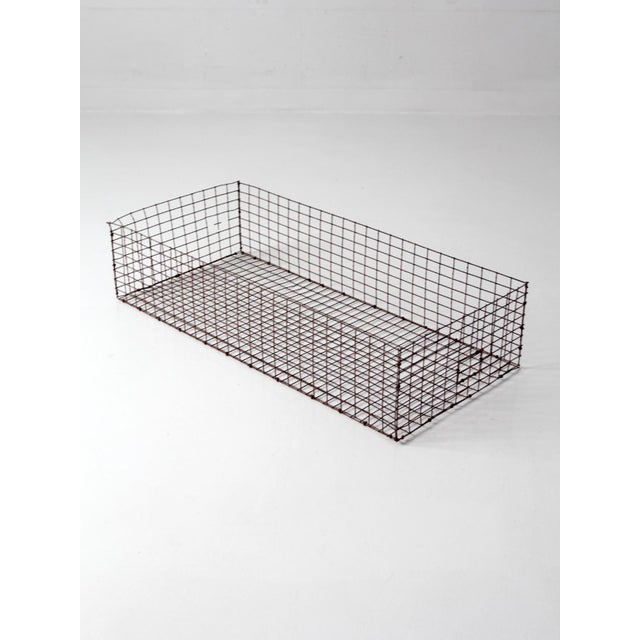 Vintage Industrial Metal Storage Basket For Sale - Image 4 of 15