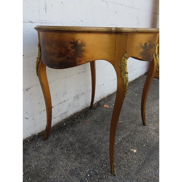 Wood Late 1800s French Hand Painted Large Center Table 6244 For Sale - Image 7 of 16