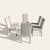 Set of Six 1980s Postmodern Sculptural Dining Chairs in Textured Cream Fabric For Sale - Image 18 of 18