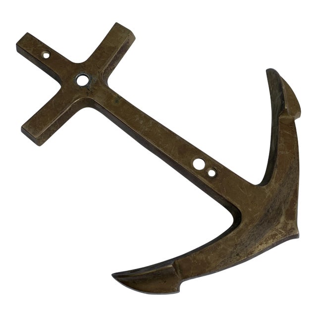 Vintage Brass Nautical Anchor Wall Decal For Sale