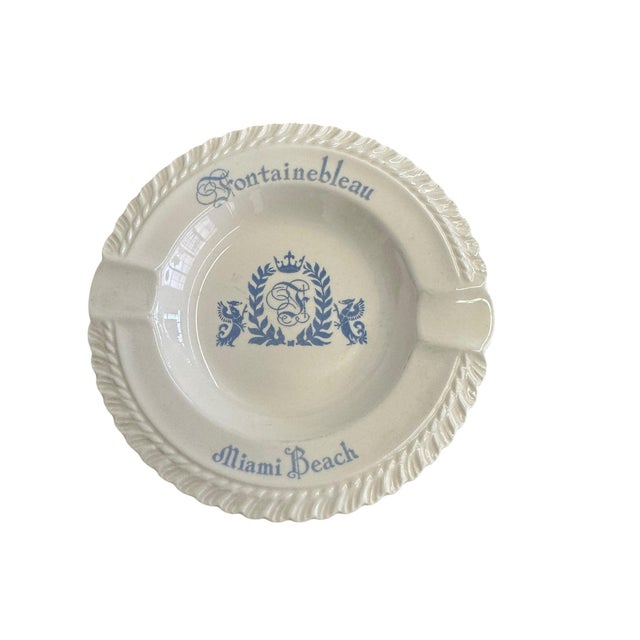 Vintage 1950s–1960s Fontainebleau Miami Beach Ashtray An iconic mid-century ashtray from the legendary Fontainebleau Hotel...