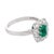 1980s Vintage Colombian Emerald Diamond 18k White Gold Cluster Ring, Size 7.25 For Sale - Image 5 of 5