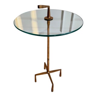 Discontinued Global Views Quad Pod Gold Leaf & Glass Accent Table For Sale