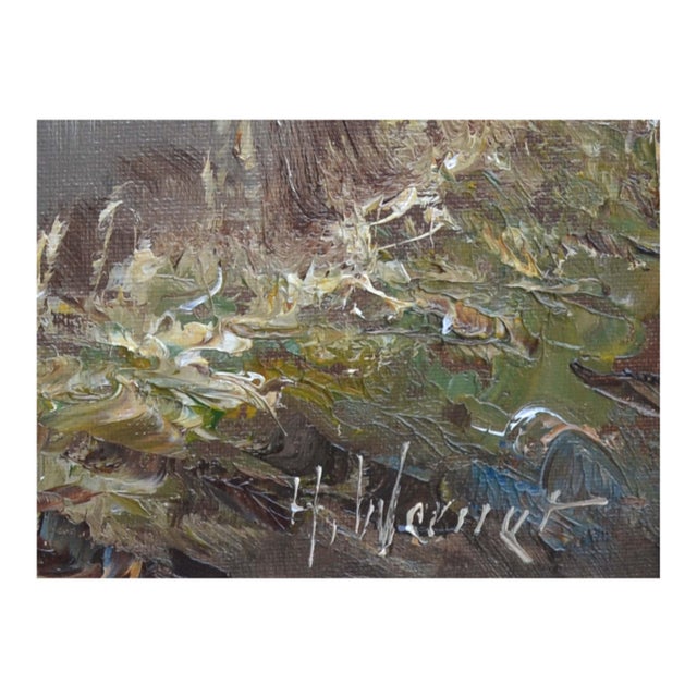 Vintage Landscape -- Sailboats on Mountain Lake by Hans Werner For Sale - Image 4 of 4