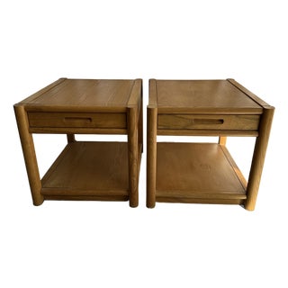 1980s Vintage Midcentury Thomasville Nightstands End Tables Pair of 2 For Sale