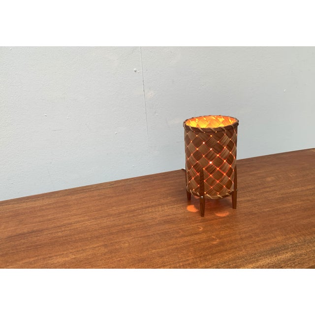 Mid-Century Swedish Wooden Veneer Table Lamp from Vamhus, 1960s For Sale - Image 4 of 18