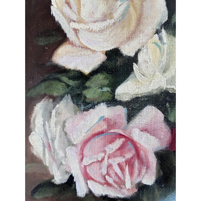 Still Life with Roses, Oil Painting, Framed For Sale - Image 4 of 12