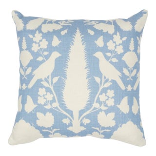 Chenonceau Linen Pillow Cover in Blue, 22x22 Pillow For Sale