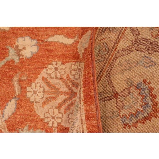 Textile Shabby Chic Ziegler Rust Beige Hand-Knotted Wool Rug - 6'1'' X 9'3'' For Sale - Image 7 of 8
