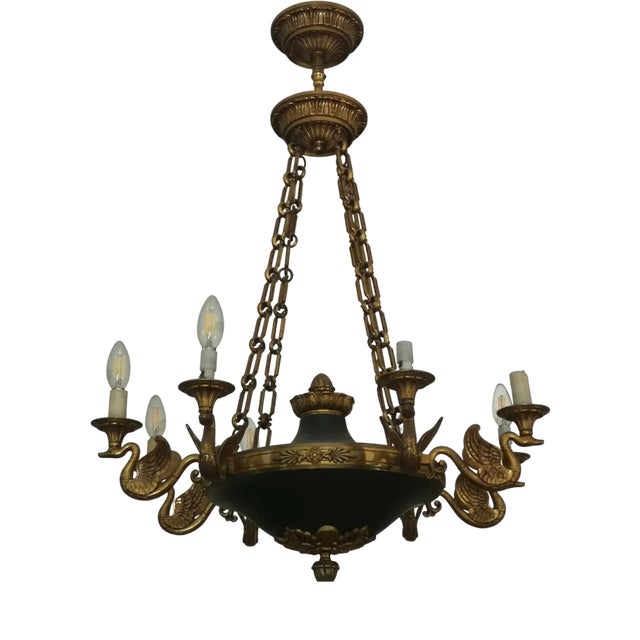 Empire Style Bronze Chandelier, France For Sale
