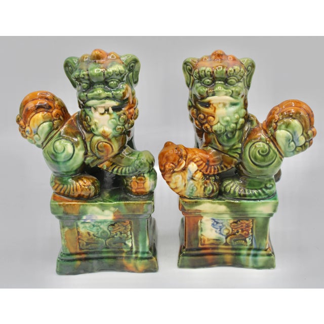 Mid 20th Century Asian Ceramic Foo Dogs For Sale - Image 13 of 13