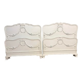Vintage Shabby Chic Twin Bed Frames - A Pair For Sale