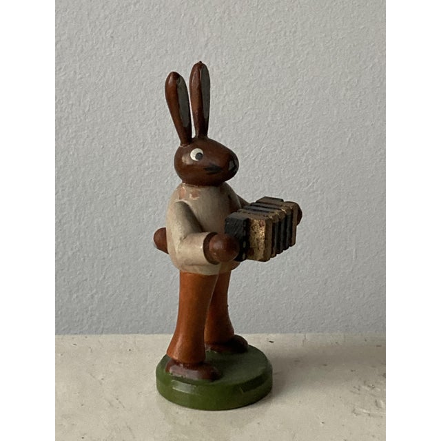 Folk Art German Wooden Rabbit Figures Playing Music, Set of 6 For Sale - Image 14 of 18