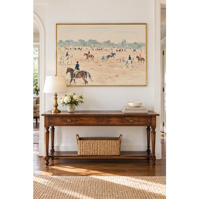 English Equestrian Art Print – Horse Show and Riders, 54" X 36" For Sale - Image 3 of 7