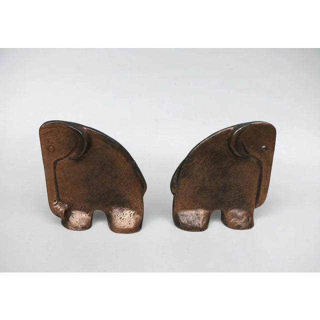 Elephants Book Supports in Bronze from Kunsthaus Kopp, 1960s, Set of 2 For Sale - Image 4 of 13