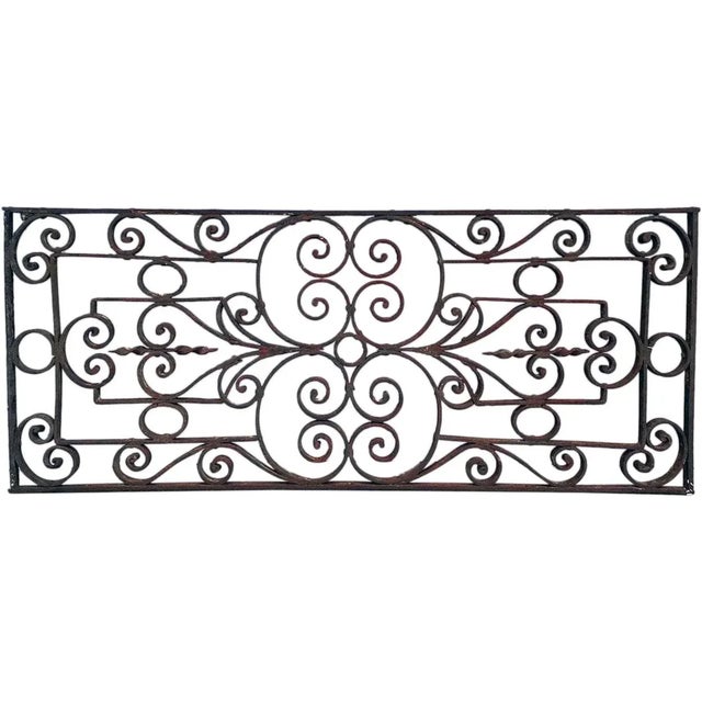 French Colonial Wrought Iron Window Grille / Architectural Transom