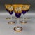 Tre Fuochi Venetian Glass Cobalt Blue 24K Gold Floral Wine Glasses Set Of 6. Measures approximately 3 1/8" diameter, 7...