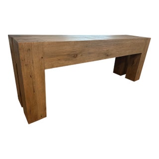 Restoration Hardware Reclaimed Oak Console Table For Sale