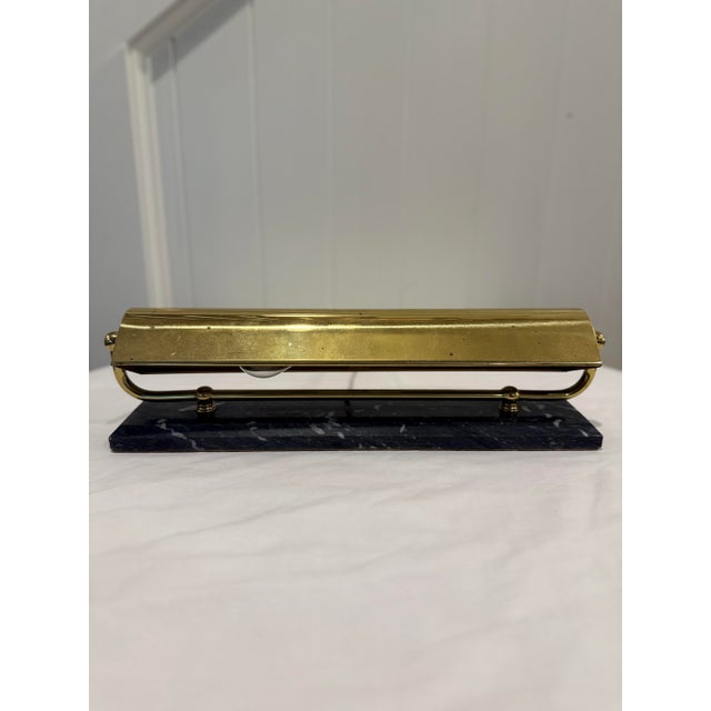 Mid-Century Modern Vintage House of Troy Brass Piano Lamp With Marble Base For Sale - Image 3 of 12