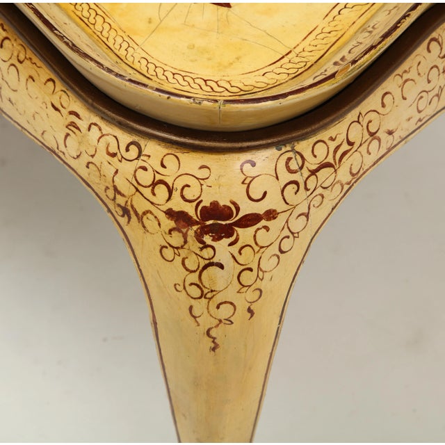 Wood Louis XV Style Chinoiserie Tray Top Low Table For Sale - Image 7 of 12