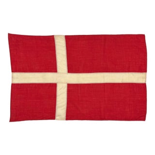 Vintage Wool Sewn Flag of Denmark For Sale