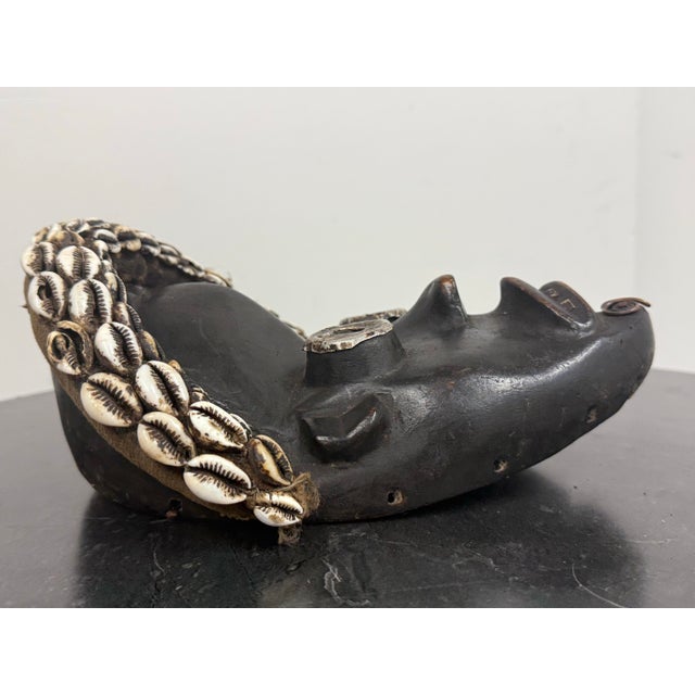 West African Dan Tribe Cowrie Shell Wood Mask For Sale - Image 4 of 12