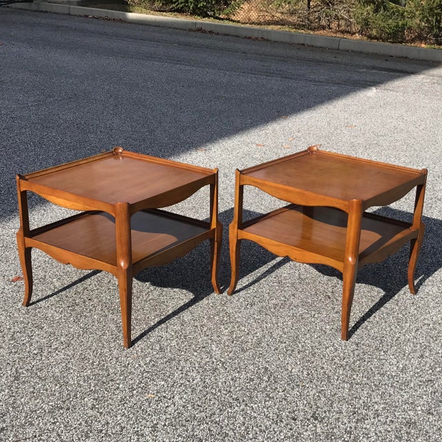 French Style Cherry Square Side Tables by Fine Arts Furniture Grand