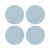 Solid Bluebell Vegan Leather Round Cane Placemat, Set of 4 For Sale - Image 4 of 5