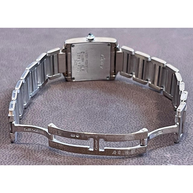 Cartier Tank Francaise 2403 18K White Gold Ladies Watch Pre Loved For Sale - Image 11 of 18