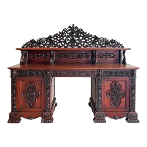 19th Century Carved Anglo-Indian Tiered Carved Buffet in Mahogany and Ebony